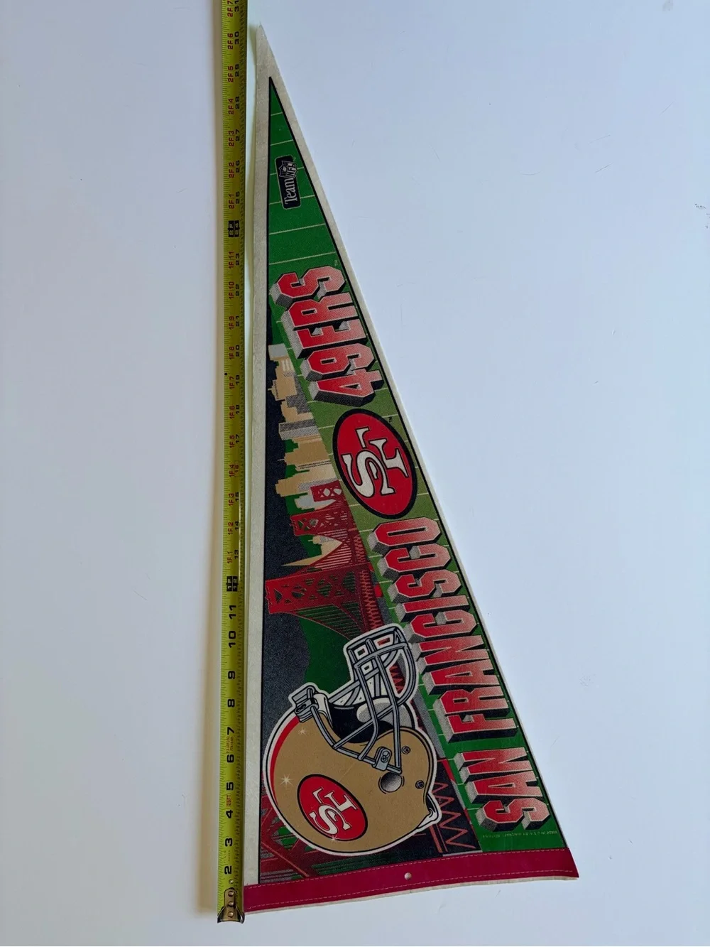 Vintage San Francisco 49ers Team Logo Felt Golden Gate Bridge Triangular Pennant